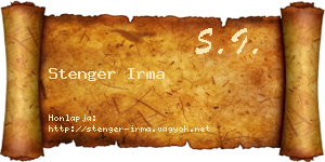 Stenger Irma névjegykártya
