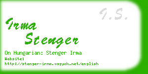 irma stenger business card